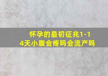 怀孕的最初征兆1-14天小腹会疼吗会流产吗