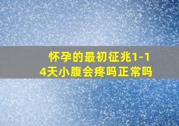 怀孕的最初征兆1-14天小腹会疼吗正常吗