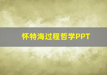 怀特海过程哲学PPT