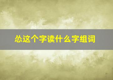 怂这个字读什么字组词