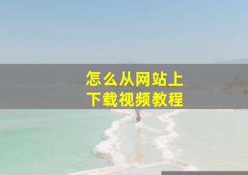 怎么从网站上下载视频教程