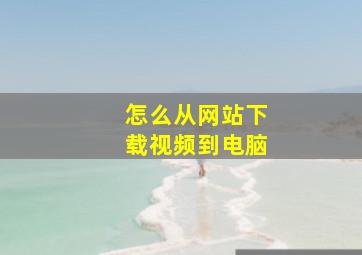 怎么从网站下载视频到电脑