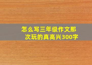 怎么写三年级作文那次玩的真高兴300字