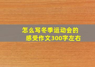 怎么写冬季运动会的感受作文300字左右