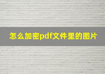 怎么加密pdf文件里的图片