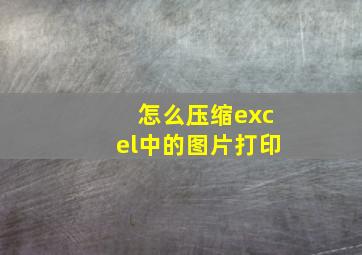 怎么压缩excel中的图片打印