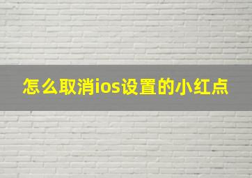 怎么取消ios设置的小红点