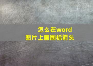 怎么在word图片上画圈标箭头