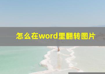 怎么在word里翻转图片