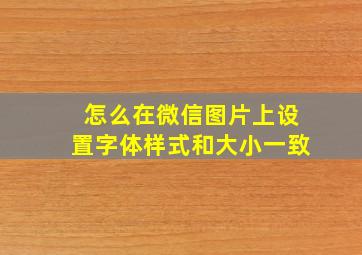 怎么在微信图片上设置字体样式和大小一致