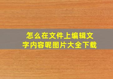 怎么在文件上编辑文字内容呢图片大全下载