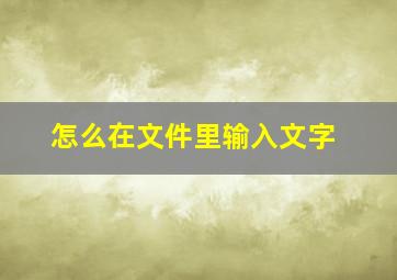 怎么在文件里输入文字