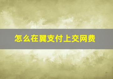 怎么在翼支付上交网费