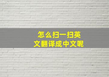 怎么扫一扫英文翻译成中文呢