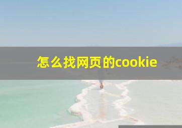 怎么找网页的cookie