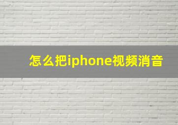 怎么把iphone视频消音