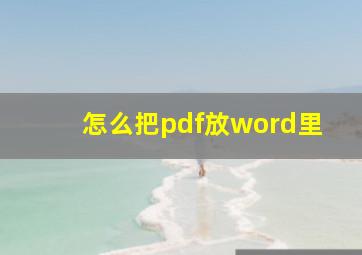 怎么把pdf放word里