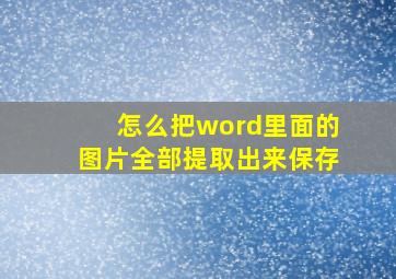 怎么把word里面的图片全部提取出来保存