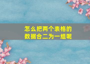 怎么把两个表格的数据合二为一组呢