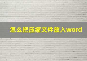 怎么把压缩文件放入word