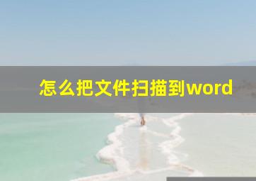 怎么把文件扫描到word