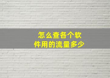 怎么查各个软件用的流量多少