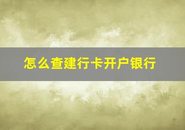 怎么查建行卡开户银行