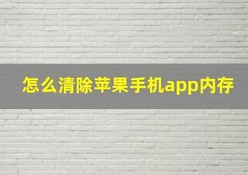 怎么清除苹果手机app内存