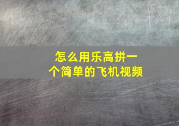 怎么用乐高拼一个简单的飞机视频