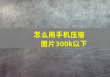 怎么用手机压缩图片300k以下