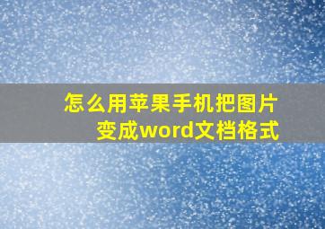 怎么用苹果手机把图片变成word文档格式