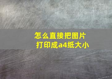 怎么直接把图片打印成a4纸大小