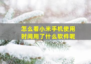 怎么看小米手机使用时间用了什么软件呢