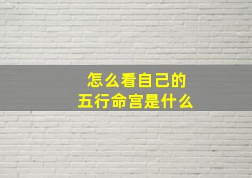 怎么看自己的五行命宫是什么