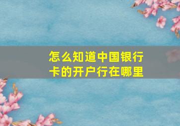 怎么知道中国银行卡的开户行在哪里