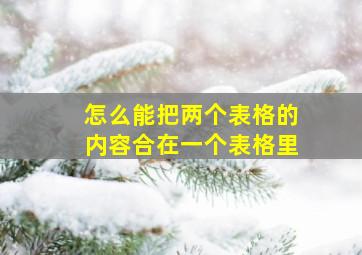 怎么能把两个表格的内容合在一个表格里