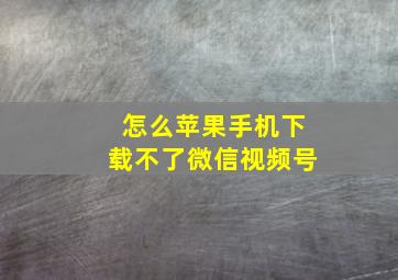 怎么苹果手机下载不了微信视频号