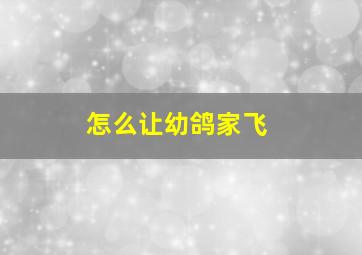 怎么让幼鸽家飞