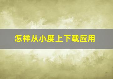 怎样从小度上下载应用