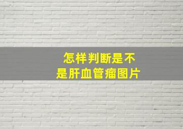 怎样判断是不是肝血管瘤图片