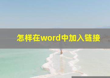 怎样在word中加入链接