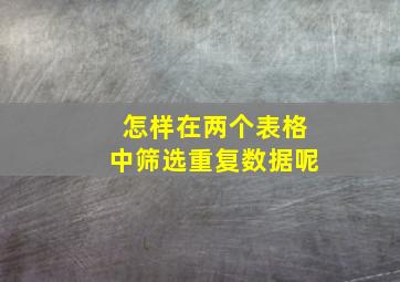 怎样在两个表格中筛选重复数据呢