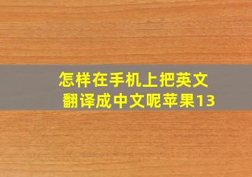 怎样在手机上把英文翻译成中文呢苹果13