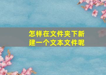 怎样在文件夹下新建一个文本文件呢