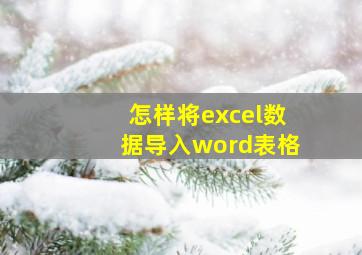 怎样将excel数据导入word表格