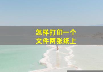 怎样打印一个文件两张纸上