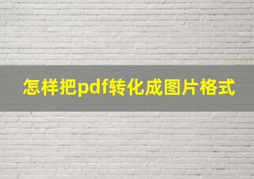 怎样把pdf转化成图片格式