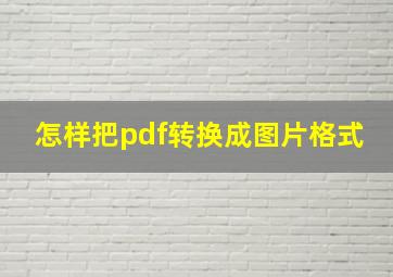 怎样把pdf转换成图片格式