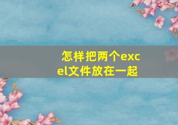 怎样把两个excel文件放在一起