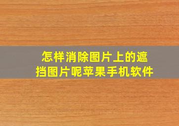 怎样消除图片上的遮挡图片呢苹果手机软件